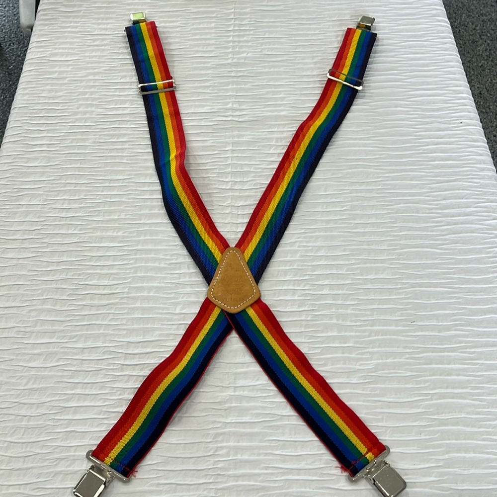 Suspenders rainbow 🌈 pride LGBQT top grain cowhide vintage unique cute